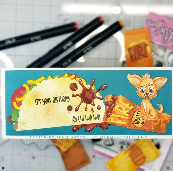 The Sassy Club die Build a Taco Die Clear Stamp for Card Making