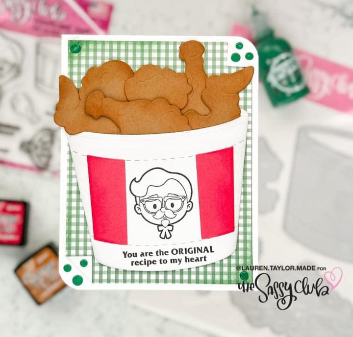 The Sassy Club die Chicken Bucket Die (Large) Clear Stamp for Card Making