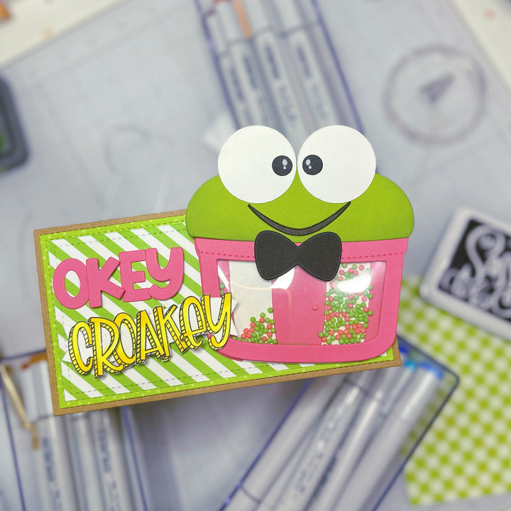 The Sassy Club die Froggy Add-On Die (Candy Bucket) Clear Stamp for Card Making