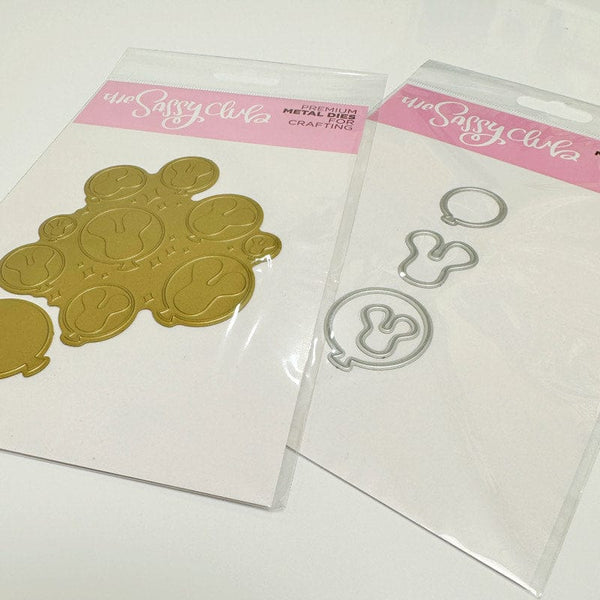 The Sassy Club die Gold Foil Park Baloons Plate + Die Combo Clear Stamp for Card Making