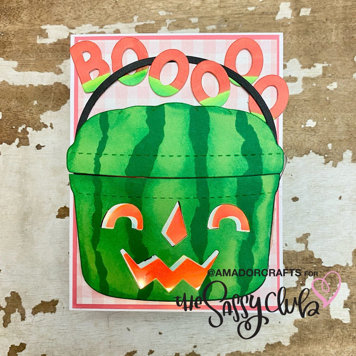 The Sassy Club Halloween Metal Die Candy Bucket Dies (Restocked) Clear Stamp for Card Making