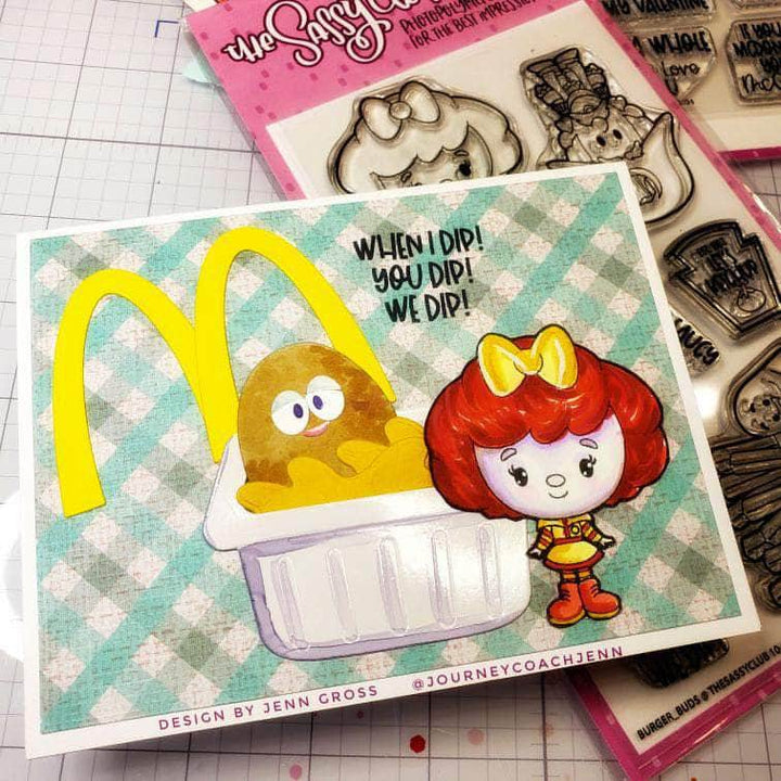 The Sassy Club LLC Clear Stamps Burger Buds (NEW) Clear Stamp for Card Making