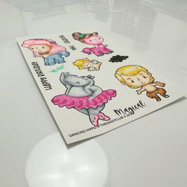 The Sassy Club LLC Clear Stamps Dancing Hippo Clear Stamp for Card Making