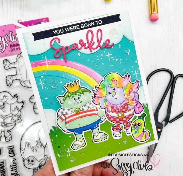 The Sassy Club LLC Planner Stamps Troll King Clear Stamp for Card Making