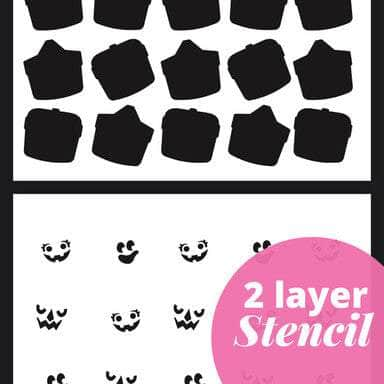 The Sassy Club LLC stencils Candy Buckets Stencil (2 Pack) Clear Stamp for Card Making