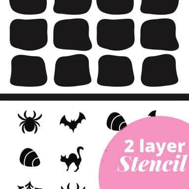 The Sassy Club LLC stencils Spooky Squares Stencil (2 Pack) Clear Stamp for Card Making