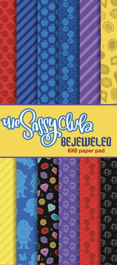 The Sassy Club Paper Pad 4x9 Bejeweled Paper Pad "Slim Line" Clear Stamp for Card Making