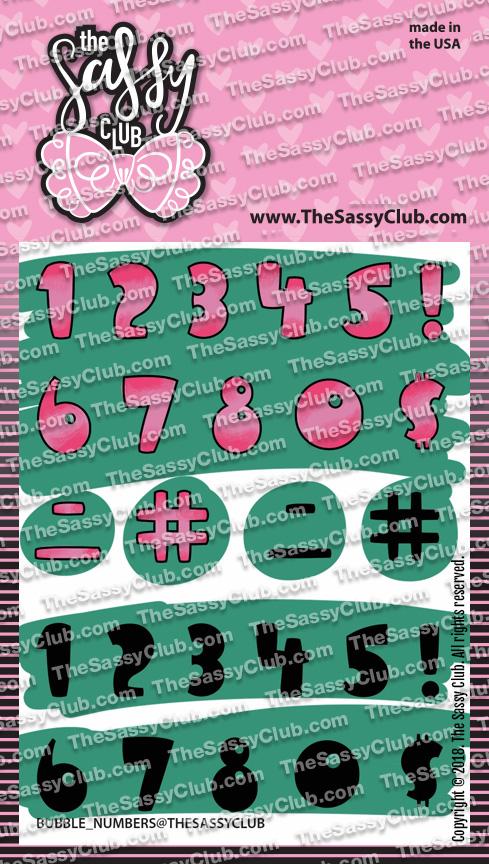 The Sassy Club Clear Stamps Bubble Numbers Clear Stamp for Card Making