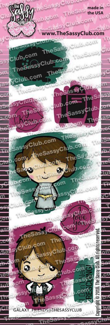 The Sassy Club Clear Stamps Galaxy Friends Clear Stamp for Card Making