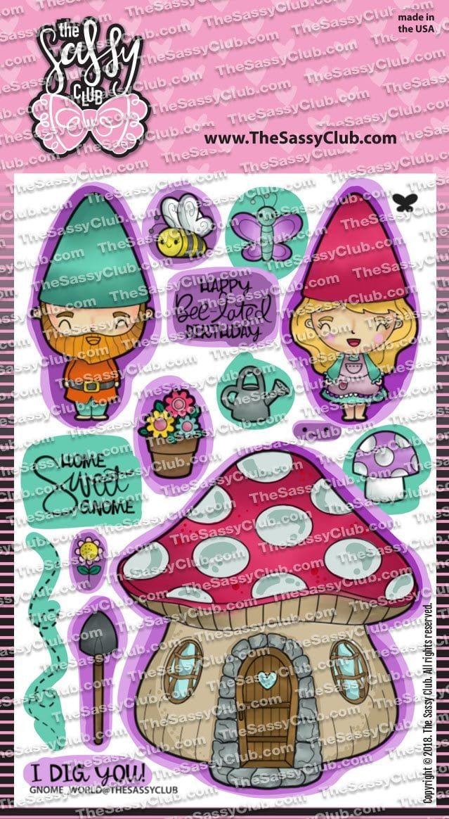 The Sassy Club Clear Stamps Gnome World Clear Stamp for Card Making