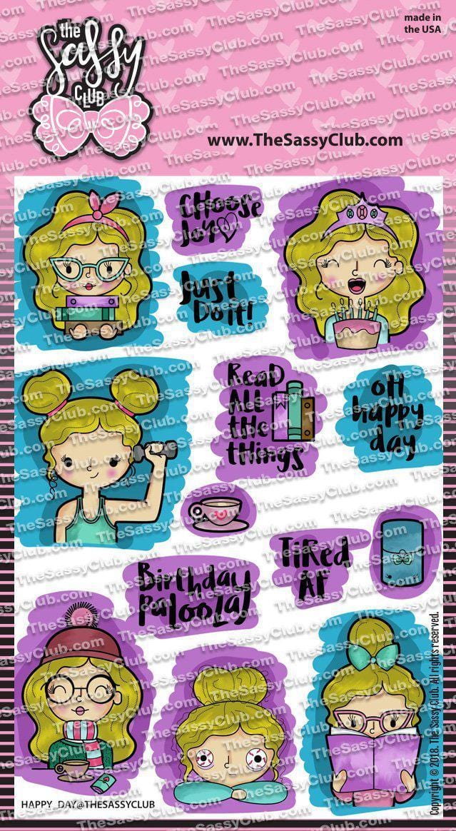 The Sassy Club Clear Stamps Happy Day Clear Stamp for Card Making