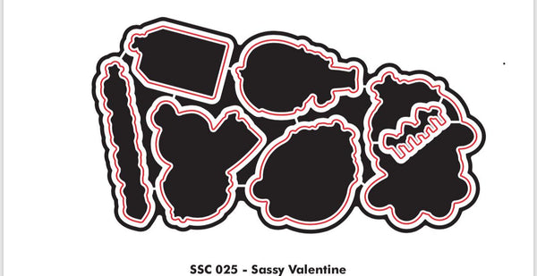 The Sassy Club die Sassy Valentines die Clear Stamp for Card Making