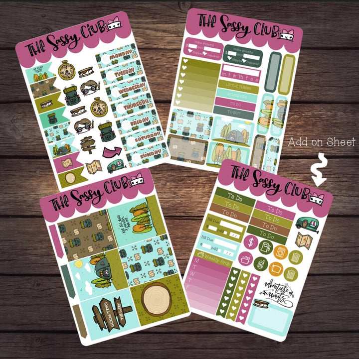 The Sassy Club Kits Sticker Sheet 4x6 Clear Stamp for Card Making