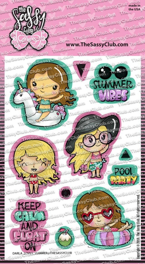 The Sassy Club LLC Clear Stamps Darla Loves Summer (Sale) Clear Stamp for Card Making