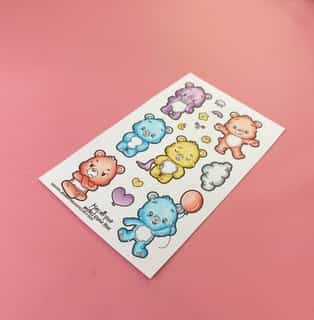 The Sassy Club LLC Clear Stamps Eighties Bears 4x7 Clear Stamp for Card Making