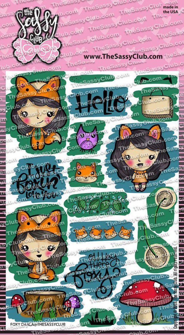 The Sassy Club LLC Clear Stamps Foxy Darla Clear Stamp for Card Making