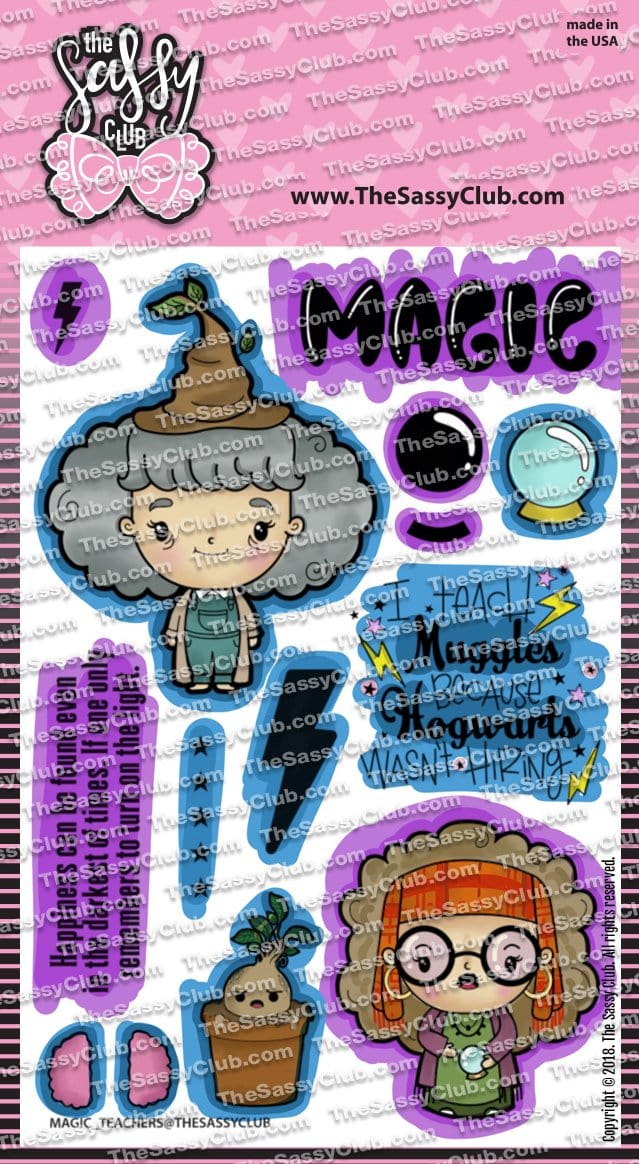 The Sassy Club LLC Planner Stamps Magical Teachers Clear Stamp for Card Making