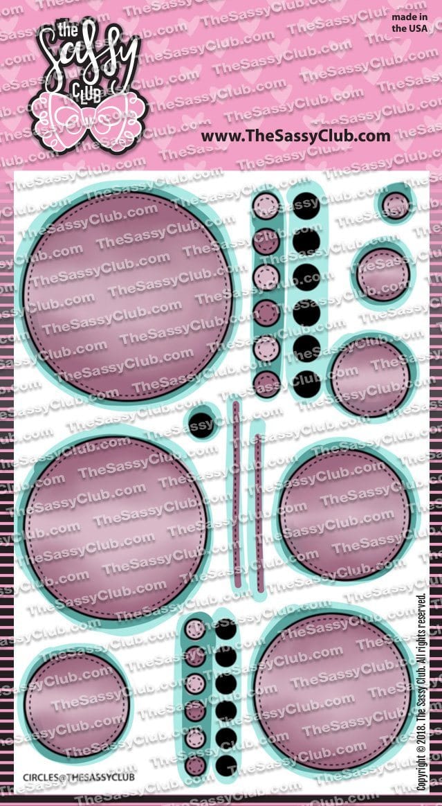 The Sassy Club LLC Planner Stamps Stitched Circles Clear Stamp for Card Making