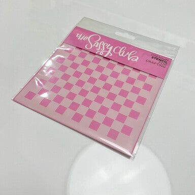 The Sassy Club LLC stencils Checkered Stencil Clear Stamp for Card Making