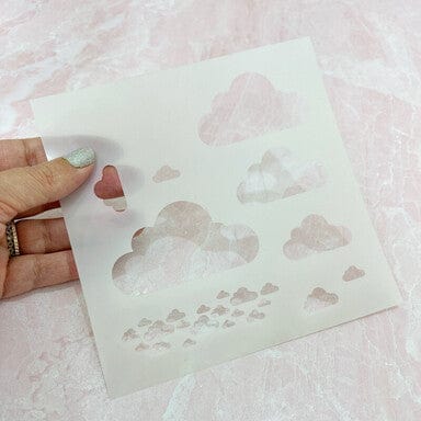 The Sassy Club LLC stencils Clouds Stencil Clear Stamp for Card Making