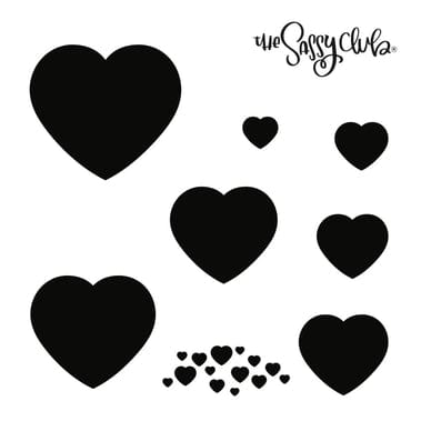 The Sassy Club LLC stencils Hearts Stencil Clear Stamp for Card Making