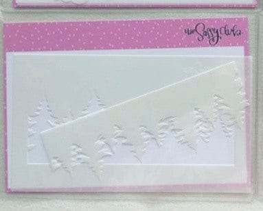 The Sassy Club LLC stencils Tree Tops Stencil Clear Stamp for Card Making