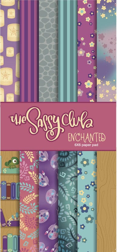 The Sassy Club Paper Pad 4x9 Enchanted Paper Pad Clear Stamp for Card Making