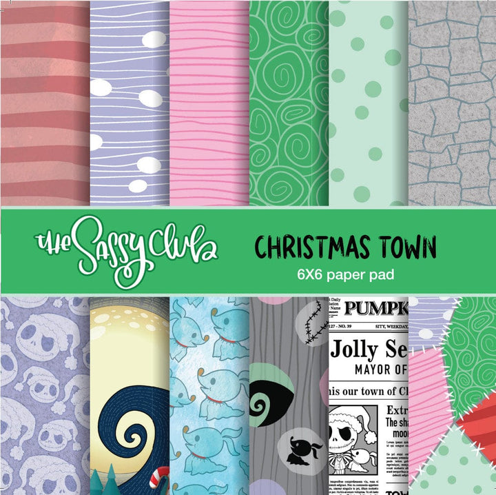 The Sassy Club Paper Pad Christmas Town Paper Pad Clear Stamp for Card Making