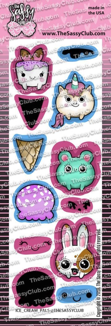 The Sassy Club Planner Stamps Ice cream pals (Retiring) Clear Stamp for Card Making