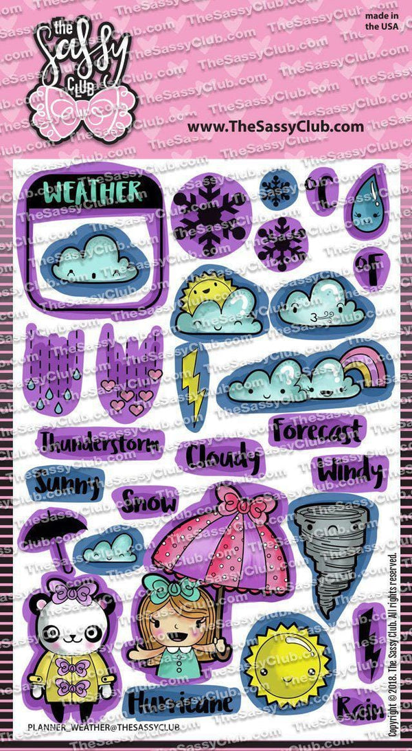 The Sassy Club Planner Stamps Planner Weather (Retiring) Clear Stamp for Card Making