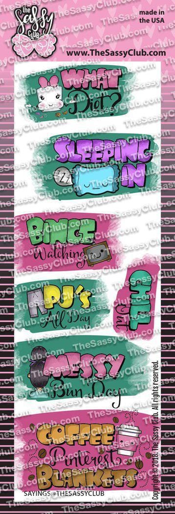 The Sassy Club Planner Stamps Sayings Clear Stamp for Card Making