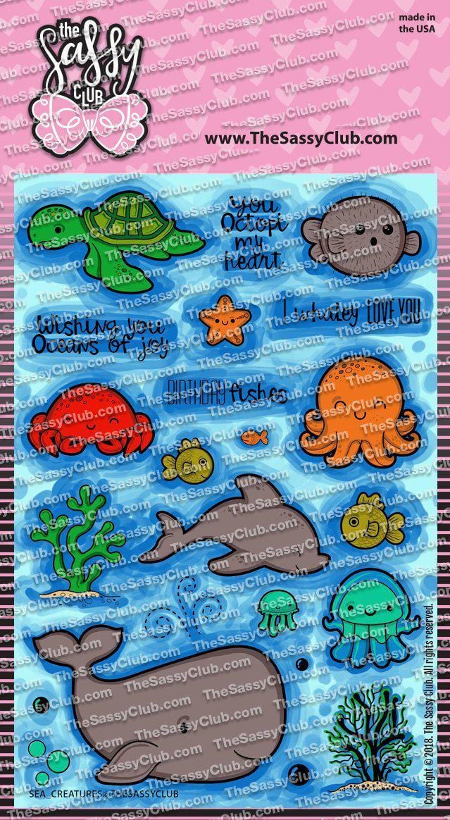 The Sassy Club Planner Stamps Sea Creatures Clear Stamp for Card Making