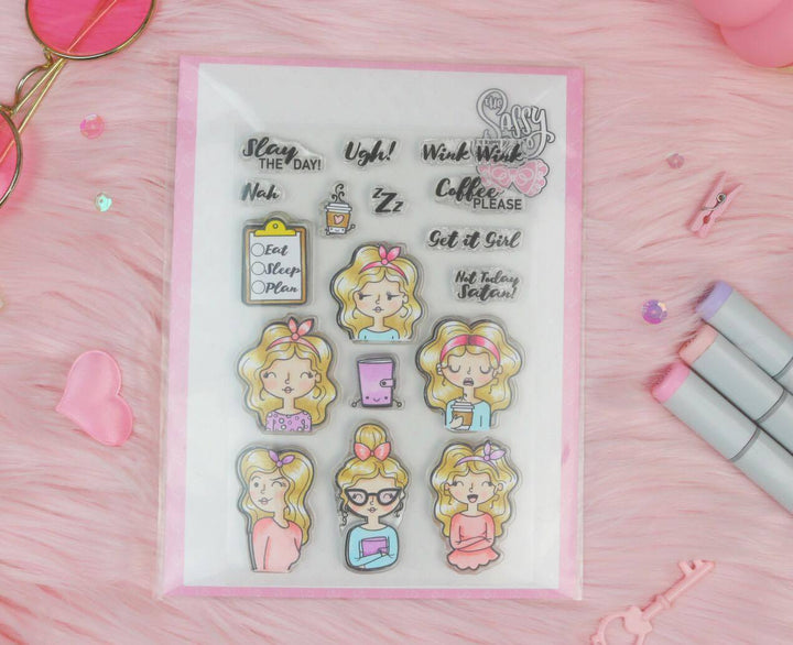 The Sassy Club Planner Stamps Slay the Day Clear Stamp for Card Making