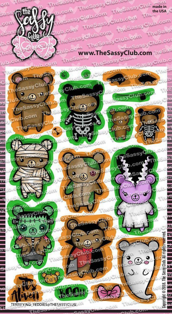 The Sassy Club Planner Stamps Terrifying Teddies (Sale) Clear Stamp for Card Making